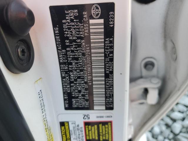 4T1B11HK9JU072841 - 2018 TOYOTA CAMRY L WHITE photo 12