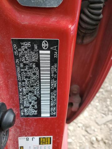 JTDKN3DU0A1008829 - 2010 TOYOTA PRIUS RED photo 12