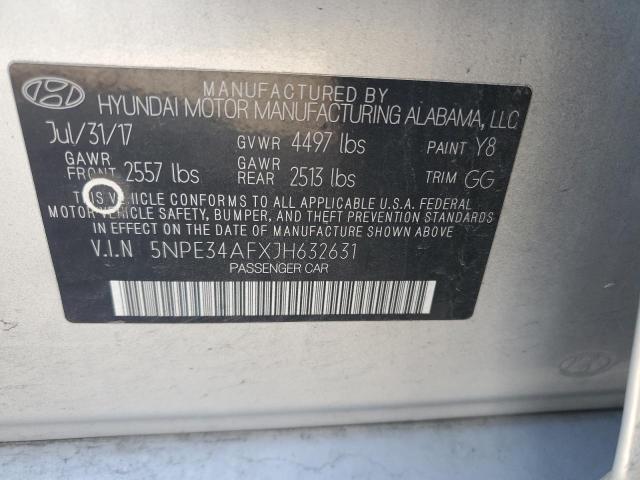 5NPE34AFXJH632631 - 2018 HYUNDAI SONATA SPORT Күміс фото 13