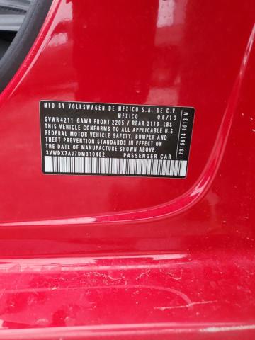 3VWDX7AJ7DM310482 - 2013 VOLKSWAGEN JETTA SE RED photo 13