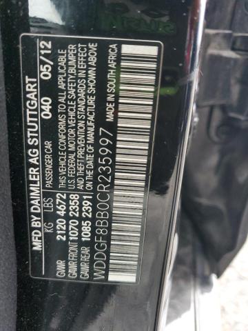 WDDGF8BB0CR235997 - 2012 MERCEDES-BENZ C 300 4MATIC BLACK photo 12