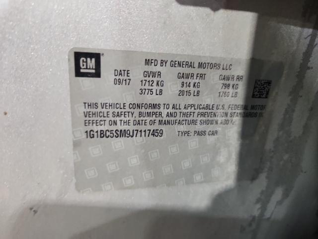 1G1BC5SM9J7117459 - 2018 CHEVROLET CRUZE LS 银色 照片 12