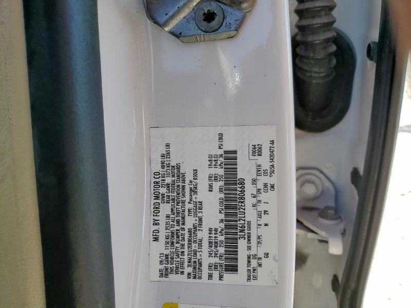 3LN6L2LU2ER806680 - 2014 LINCOLN MKZ HYBRID თეთრი ფოტო 12