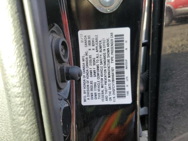 2HGFC1F78HH641921 - 2017 HONDA CIVIC EXL BLACK photo 12