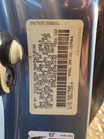 5YFBU4EE2CP014162 - 2012 TOYOTA COROLLA BASE Mavi fotoğraf 13