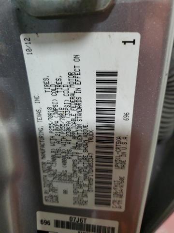 5TFRM5F17DX053347 - 2013 TOYOTA TUNDRA DOUBLE CAB SR5 SILVER photo 12