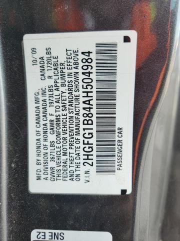 2HGFG1B84AH504984 - 2010 HONDA CIVIC EX GRAY photo 13