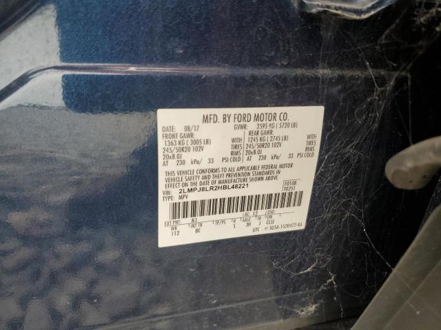 2LMPJ8LR2HBL48221 - 2017 LINCOLN MKX RESERVE Կապույտ լուսանկար 13