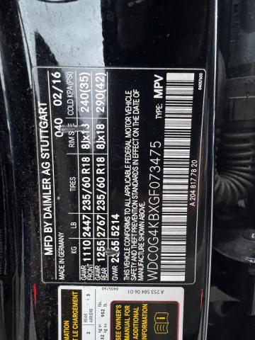 WDC0G4KBXGF073475 - 2016 MERCEDES-BENZ GLC 300 4MATIC BLACK photo 10