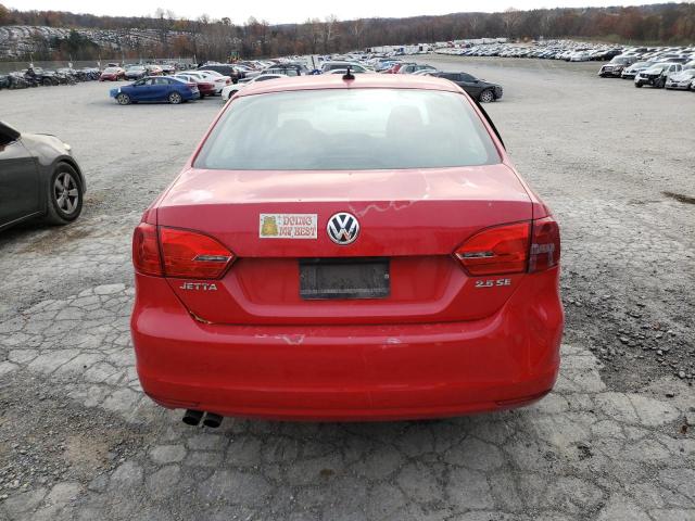 3VWDP7AJ6CM386788 - 2012 VOLKSWAGEN JETTA SE RED photo 6