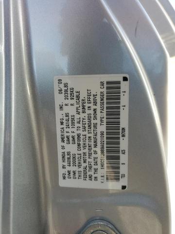1HGCS12889A021090 - 2009 HONDA ACCORD EXL ვერცხლისფერი ფოტო 12