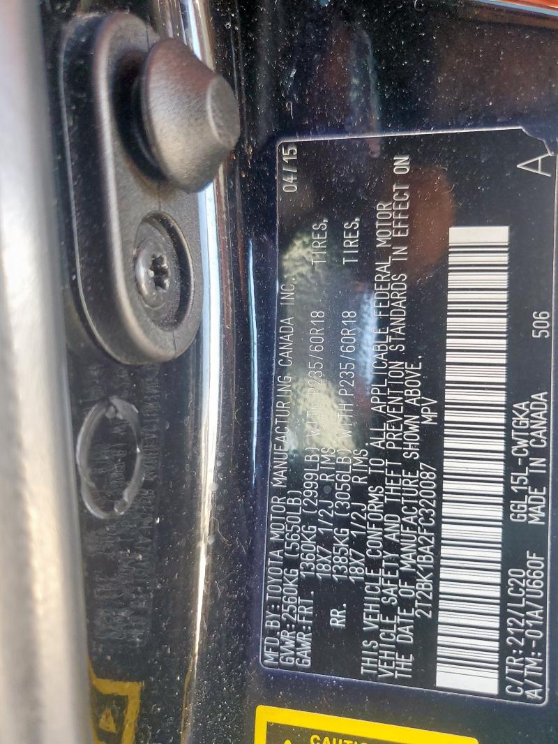 2T2BK1BA2FC320087 - 2015 LEXUS RX 350 BASE BLACK photo 13