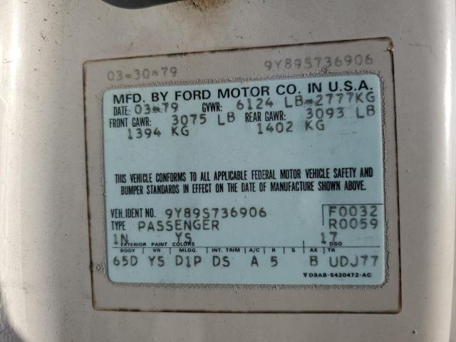 9Y89S736906 - 1979 LINCOLN CONTINENTA 灰色 照片 12