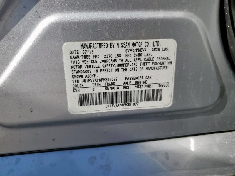 JN1BV7AP8FM351077 - 2015 INFINITI Q50 BASE 银色 照片 13