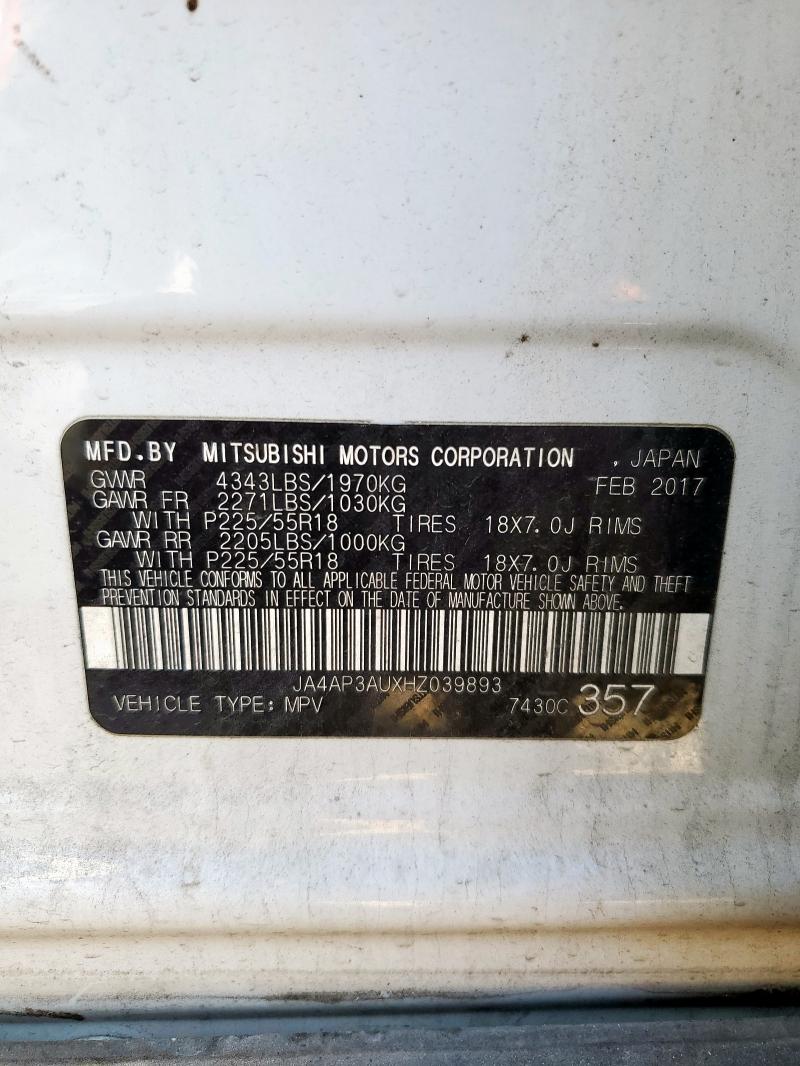 JA4AP3AUXHZ039893 - 2017 MITSUBISHI OUTLANDER ES 白色 照片 13