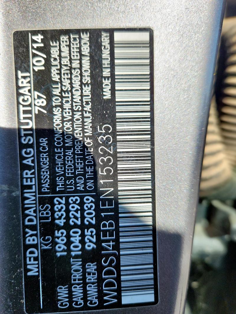 WDDSJ4EB1EN153235 - 2014 MERCEDES-BENZ CLA 250 GRAY photo 12