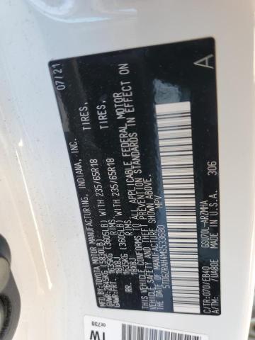 5TDGZRAH4MS533680 - 2021 TOYOTA HIGHLANDER XLE Beyaz fotoğraf 13