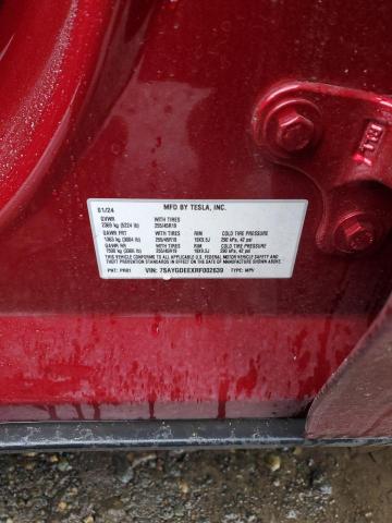 7SAYGDEEXRF002639 - 2024 TESLA MODEL Y წითელი ფოტო 12