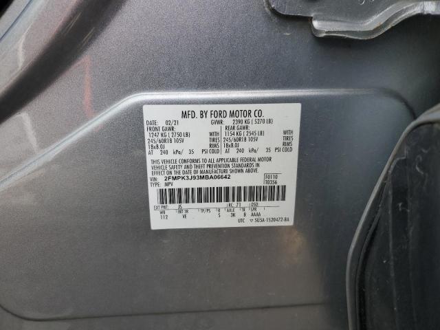 2FMPK3J93MBA06642 - 2021 FORD EDGE SEL SILVER photo 13