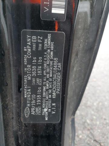 KMHCN3AC9AU184868 - 2010 HYUNDAI ACCENT SE BLACK photo 13