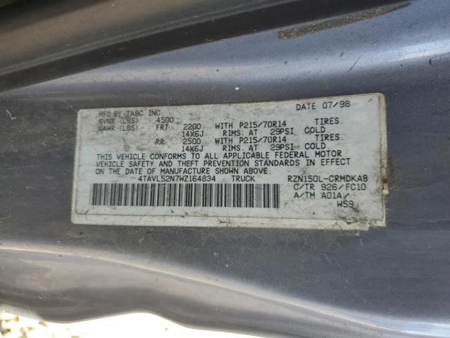 4TAVL52N7WZ164834 - 1998 TOYOTA TACOMA XTRACAB 银色 照片 12