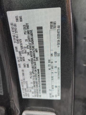 1FMCU9JD2HUD63648 - 2017 FORD ESCAPE TITANIUM ნაცრისფერი ფოტო 12