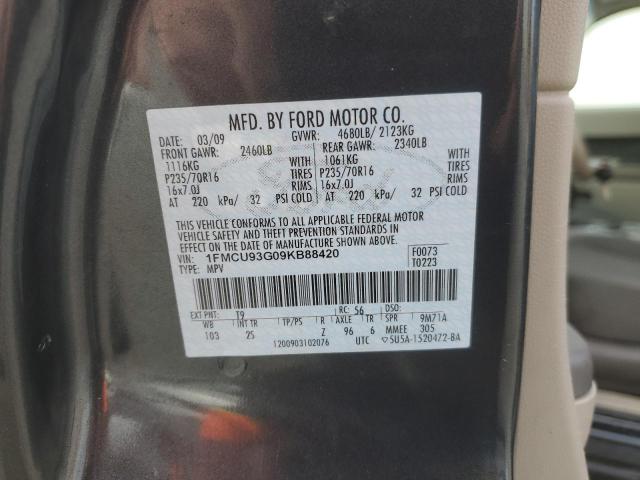 1FMCU93G09KB88420 - 2009 FORD ESCAPE XLT GRAY photo 13