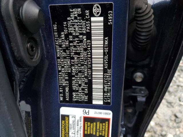 4T4BF1FK5FR454429 - 2015 TOYOTA CAMRY LE BLUE photo 12