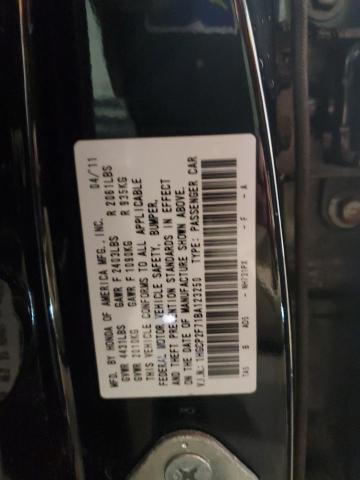 1HGCP2F71BA123250 - 2011 HONDA ACCORD EX BLACK photo 13