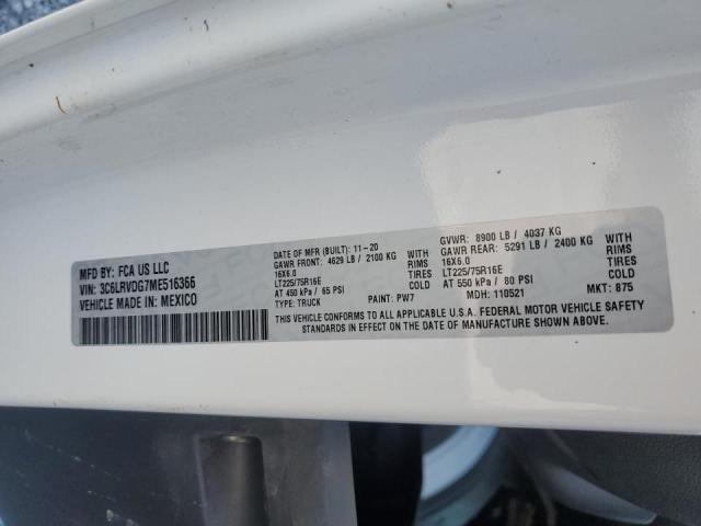 3C6LRVDG7ME516366 - 2021 RAM PROMASTER 2500 HIGH WHITE photo 13