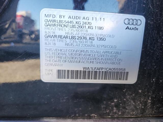 WA1LFAFP1CA055958 - 2012 AUDI Q5 PREMIUM PLUS GRAY photo 12