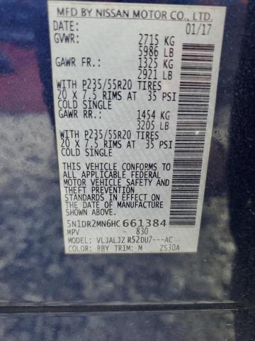 5N1DR2MN6HC661384 - 2017 NISSAN PATHFINDER S 蓝色 照片 13