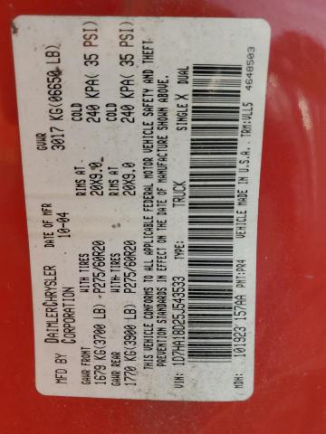 1D7HA18D25J543533 - 2005 DODGE RAM 1500 ST RED photo 13