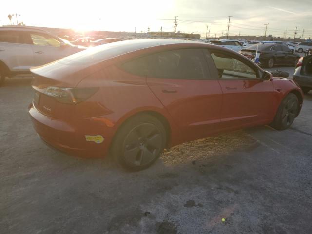5YJ3E1EB1NF273763 - 2022 TESLA MODEL 3 红色 照片 3