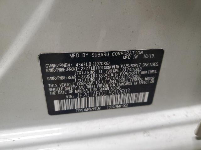 JF2GTAEC0LH202603 - 2020 SUBARU CROSSTREK PREMIUM WHITE photo 13