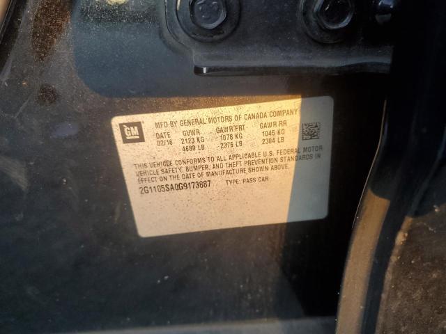 2G1105SA0G9173887 - 2016 CHEVROLET IMPALA LT BLACK photo 13