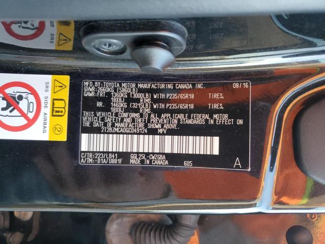 2T2BZMCA0GC049124 - 2016 LEXUS RX 350 BASE შავი ფოტო 13