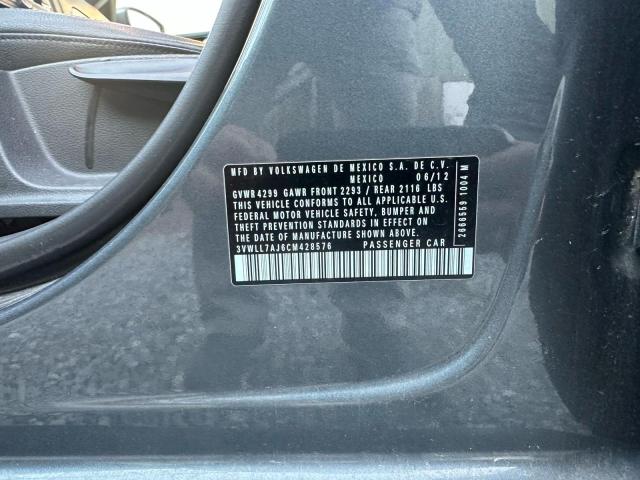 3VWLL7AJ6CM428576 - 2012 VOLKSWAGEN JETTA TDI GRAY photo 10