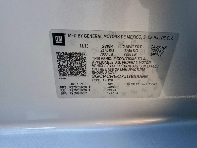 3GCPCREC7JG639566 - 2018 CHEVROLET SILVERADO C1500 LT SILVER photo 12