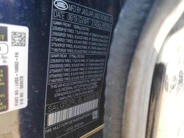 SALGS2RU8LA569678 - 2020 LAND ROVER RANGE ROVE HSE BLUE photo 14