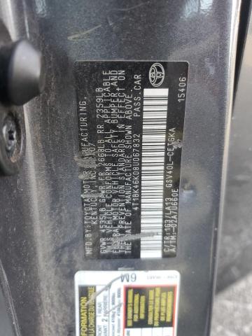 4T1BK46K08U067832 - 2008 TOYOTA CAMRY LE GRAY photo 12