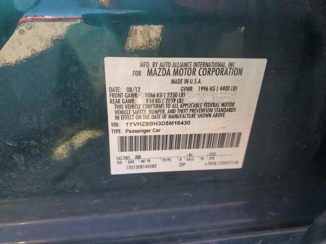 1YVHZ8BH3D5M16430 - 2013 MAZDA 6 SPORT BLACK photo 12