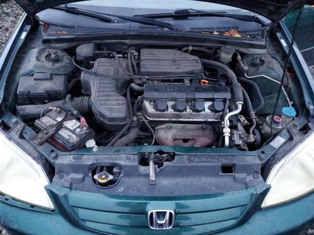 JHMES16591S007848 - 2001 HONDA CIVIC LX GREEN photo 11