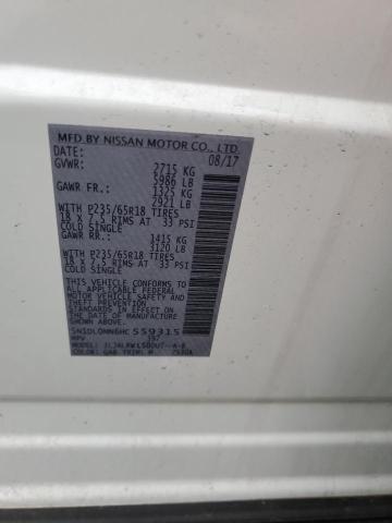 5N1DL0MN6HC559315 - 2017 INFINITI QX60 WHITE photo 14