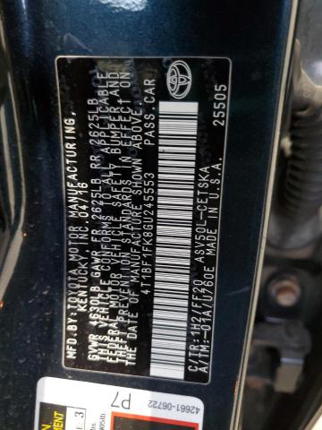 4T1BF1FK8GU245553 - 2016 TOYOTA CAMRY LE 蓝色 照片 13