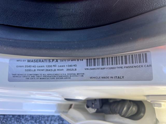 ZAM57RTA8F1132822 - 2015 MASERATI GHIBLI S WHITE photo 10