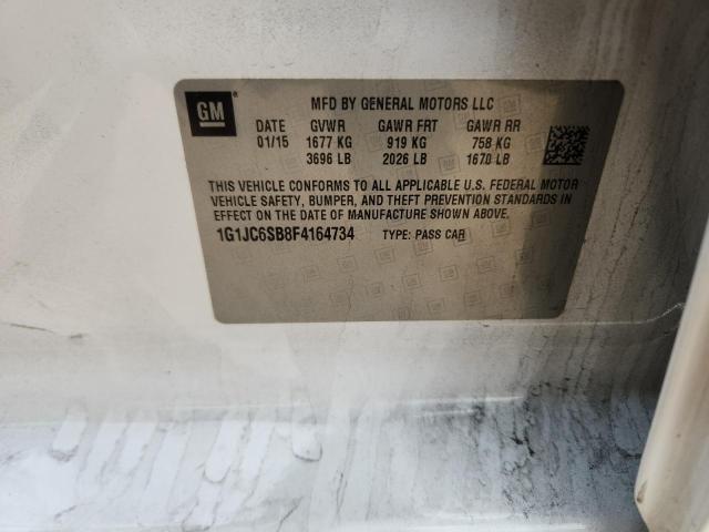 1G1JC6SB8F4164734 - 2015 CHEVROLET SONIC LT თეთრი ფოტო 13