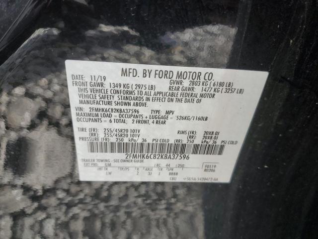 2FMHK6C82KBA37596 - 2019 FORD FLEX SEL BLACK photo 14