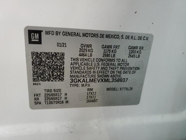 3GKALMEVXML358937 - 2021 GMC TERRAIN SLE თეთრი ფოტო 13