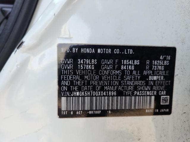 JHMGK5H70GX041896 - 2016 HONDA FIT EX 白色 照片 12